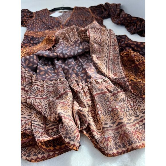 New Ulla Johnson Size 4 V-neck Mini Dress Serpentine *Defect-missing inner slip* - Picture 6 of 15